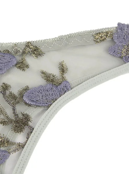 Plus Size Romantic Butterfly Women Bra and Panties Erotic Embroidery Underwear Set Erotic Sexy Lingerie Set
