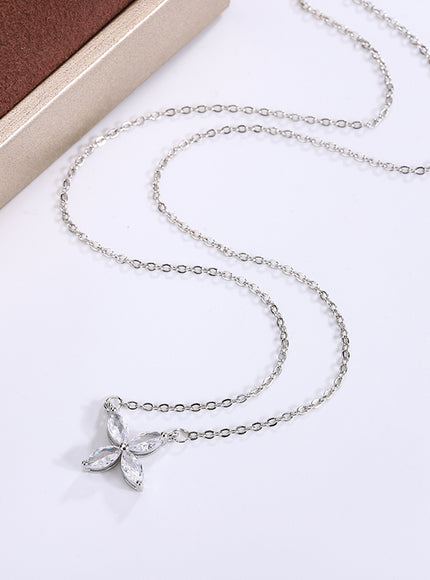 KissIcon S925 Clover Clavicle Necklace - AAA Zircon Sparkle