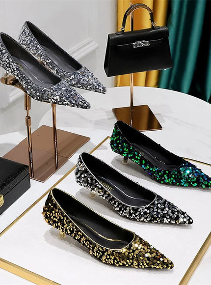 2024 Version Fashion Style Sequin Women's Shoes Shallow