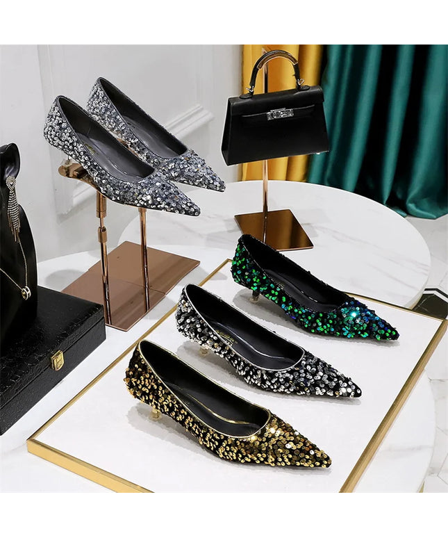 2024 Version Fashion Style Sequin Women's Shoes Shallow