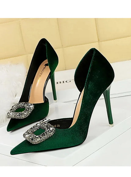 Women Super High Heels Velvet Pumps Shallow Mouth