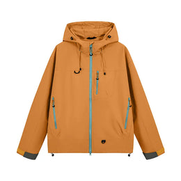 KissICON Orange / XXXL(85 kg-100 kg) / China Mainland Waterproof Unisex Hooded Hiking Jacket for All Seasons