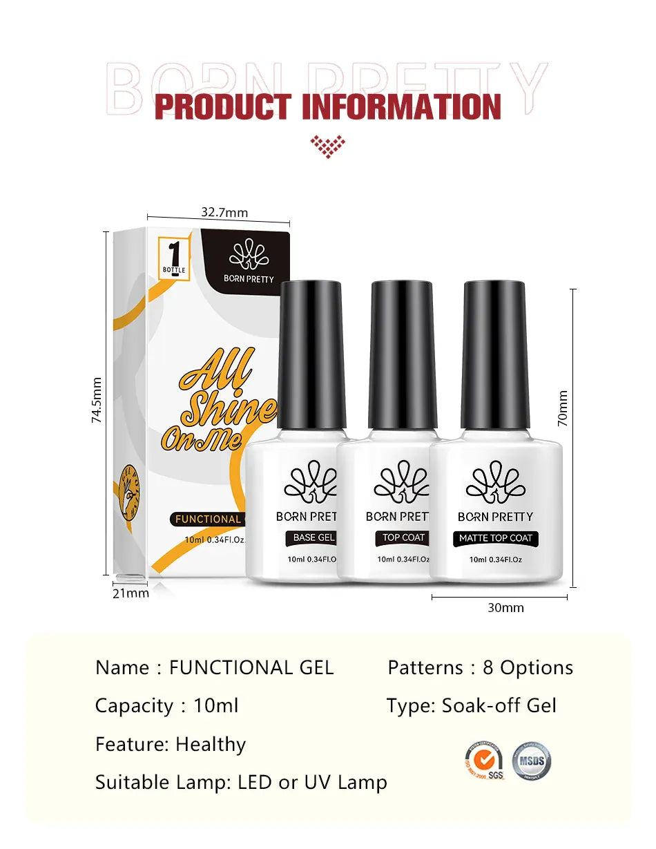 KissICON KissIcon Born Pretty Base Gel Soak Off 10ml