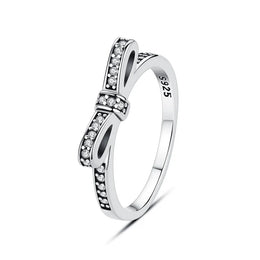 Original 925 Sterling Silver Ring Love Heart Pave CZ Crystal Stackable Rings For Women Wedding Engagement Birthday Gift Jewelry