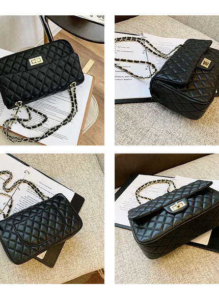 Fall Trend Women's Texture Rhombic Chain Slung