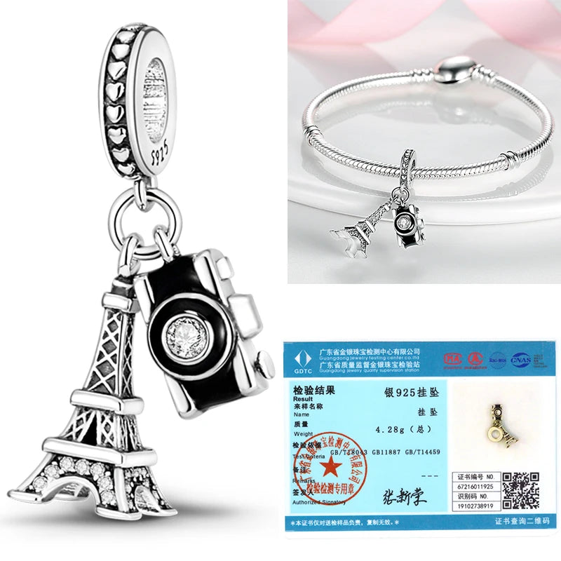 925 Sterling Silver Tree of Life Bead Luminous Firefly Dangle Butterfly Charms Fit Original Bracelet DIY Jewelry Gift for Women