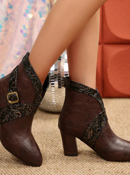 Elegant Buckle Detor Ankle for Women Spring Autumn