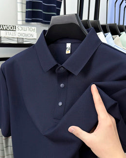 2025 Men's Sporty Polo Waffle Shirt | Moisture-Wicking Golf Tennis Top Sizes S-5XL, Snap Buttons, 7A Antibacterial High Quality
