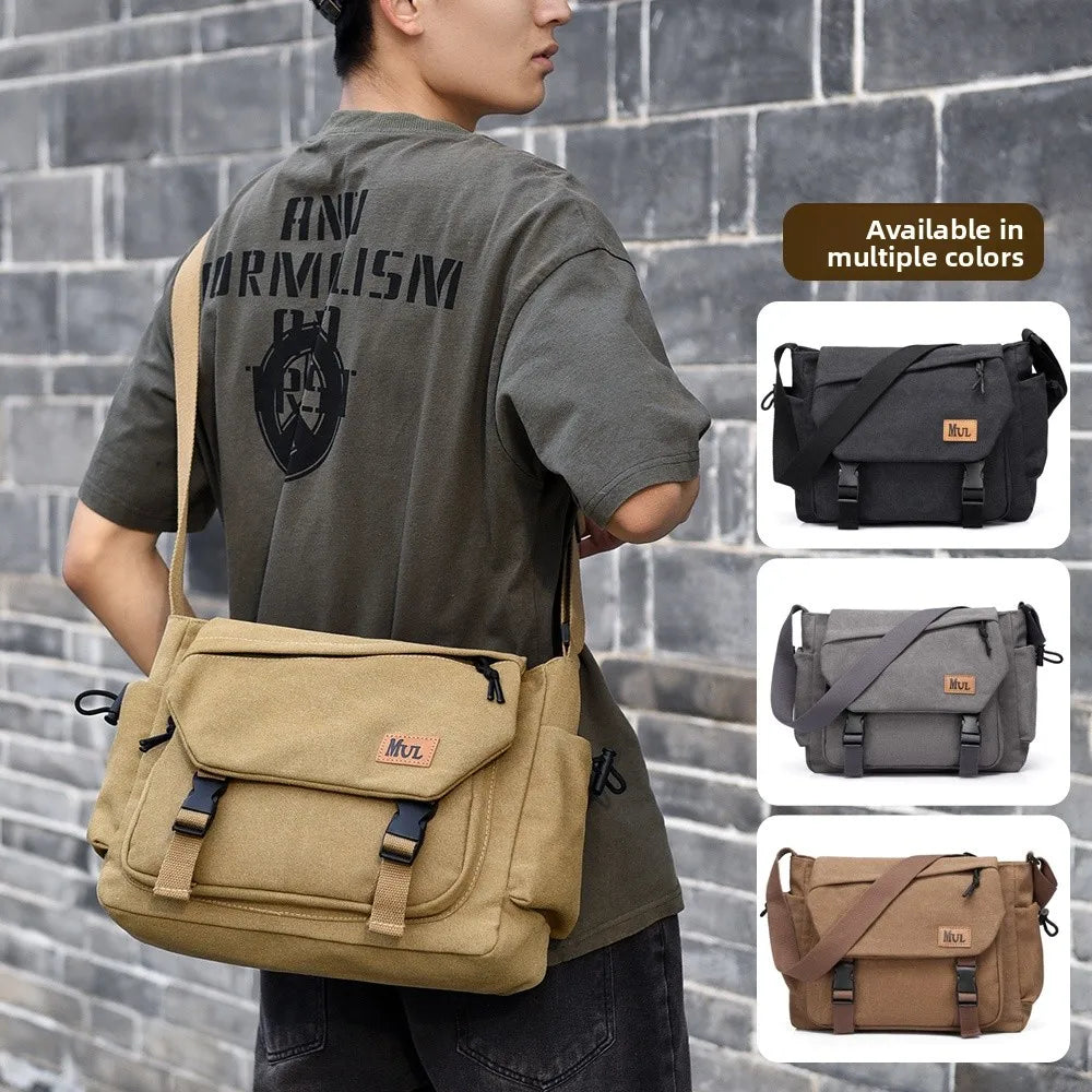 Men's Casual Crossbody Bag Large Capacity Single Shoulder Bag Commuter Mailman Bag Lightweight Leisure Backpack for Business
