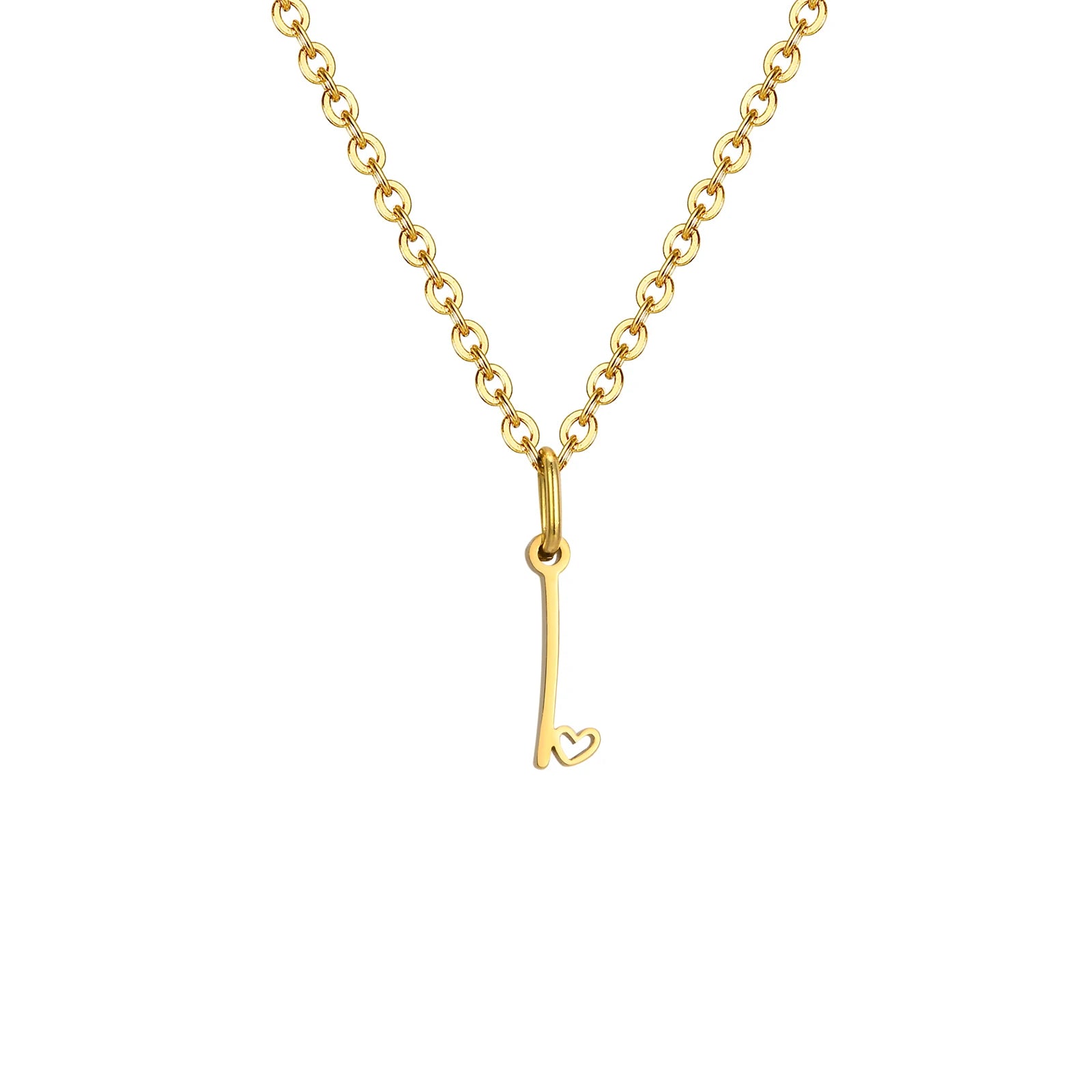 Dainty Heart Initial Necklace for Women, Gold Plated A-Z Letter Pendant, Waterproof Stainless Steel Monogram Jewelry, Personaliz