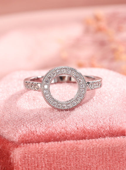 KissIcon Excellent Round Zircon Ring - AAAA Crystal Inlaid