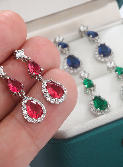 KissIcon Classic 925 Silver Plated Earrings - Color Zircon