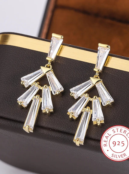 KissIcon AAAA Zircon Earrings 925 Silver Plated Shine