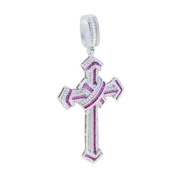 2025 New Cross Pendant for Men Women Full Iced Out Cubic Zircon Hip Hop Necklace Link Chain Fashion Rock Jewelry