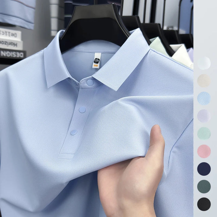 2025 Men's Sporty Polo Waffle Shirt | Moisture-Wicking Golf Tennis Top Sizes S-5XL, Snap Buttons, 7A Antibacterial High Quality