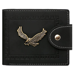 Men's Wallet Men's Short Wallet Youth Fashion Personality Pu Leather Credit Card ID Card Holder Wallet Folding Wallet