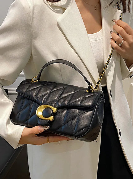 Luxury Fashion Women's Chain Handbag PU Leather Girls Shoulder Messenger Bag Brand lightweight Commuting Bag Tassel Square Bag