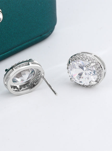 KissIcon Classic Shiny Zircon Earrings For Women - Dazzle