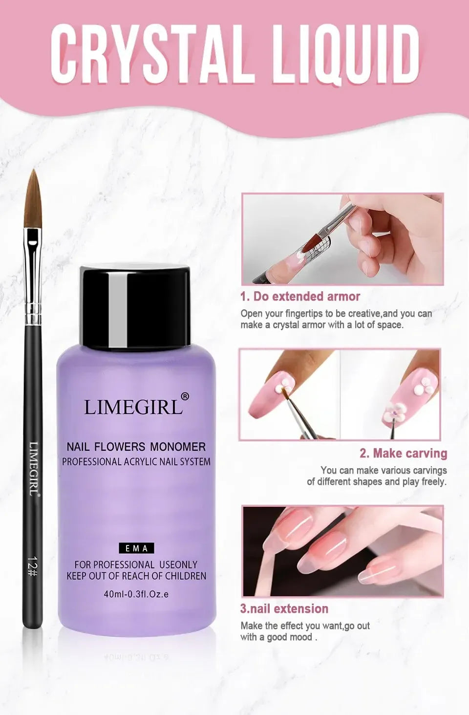 KissICON KissIcon Nail Acrylic Powder Set - Crystal Glitter