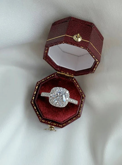 KissIcon Real Moissanite 925 Silver Ring 1 2 3CT Gleam