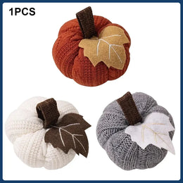 KissICON Halloween Decorations Artificial Pumpkin Knitted Soft Pumpkin For Home Thanksgiving Harvest Festive Party Holiday DIY Decor 9cm