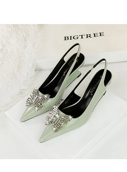 New Wedges Patent Leather Shallow Pointed Toe High