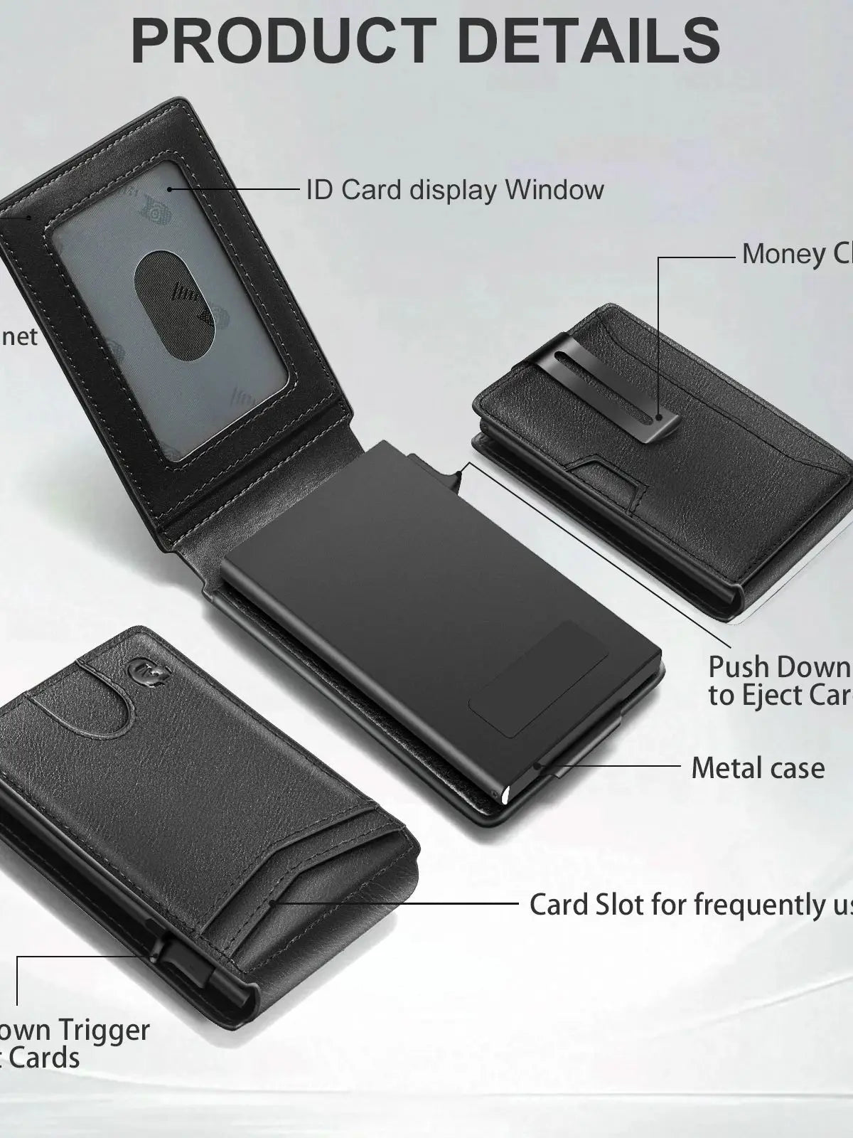 Men New Wallet with Money Clip Carbon Card Wallet Slim Wallet magsafe cüzdan metal Gift Box Christmas Gift Men  Gift  Mens Gift