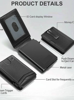 Men New Wallet with Money Clip Carbon Card Wallet Slim Wallet magsafe cüzdan metal Gift Box Christmas Gift Men  Gift  Mens Gift