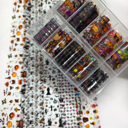 10Rolls Halloween  Christmas  Easter Nail Foils Transfer Paper  Nail Art Stickers   Decal  Nails Decoration