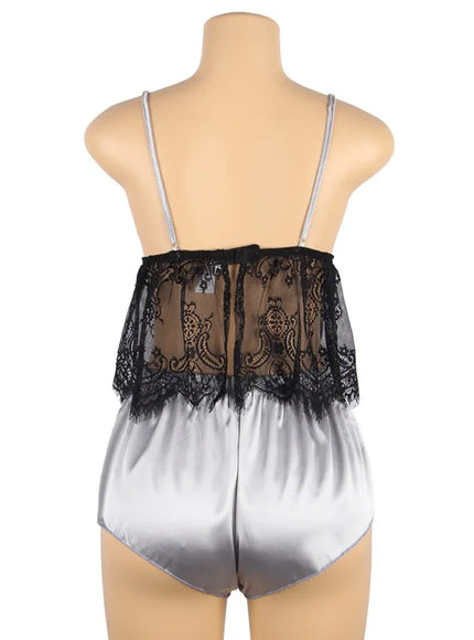 Plus Size  faux silk smooth cooling feel sexy lingerie sets pajama sets for woman lady from M-5XL