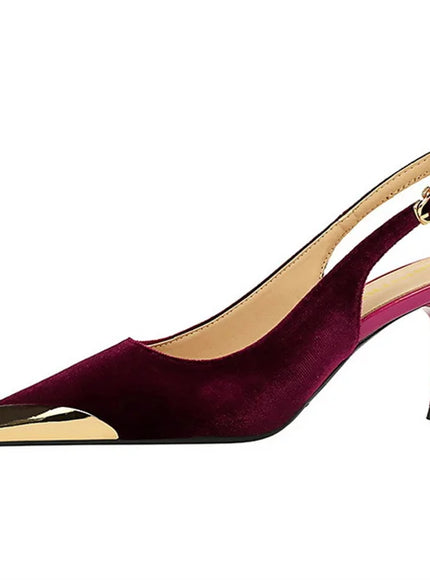 Elegant Women Green High Heel Velvet Pumps Wedding