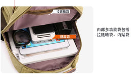 Small Mens Backpack Canvas Casual Backpacks for Men 2025 Mini Male School Bag Rucksack Man Multi-function Crossbody Bag Travel