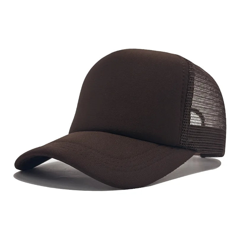 Customized Printed Logo Sponge Mesh Cap Solid Color Baseball Hat Sunshade And Sun Protection Travel Caps Truck Cap Duckbill Hats