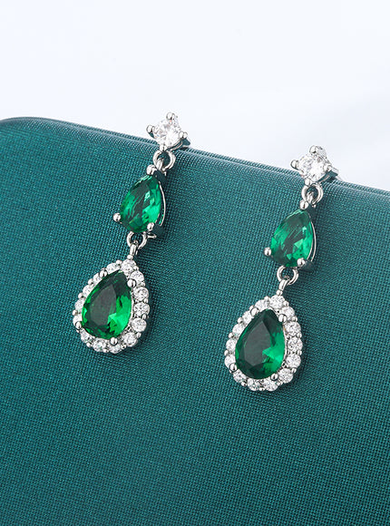 KissIcon Classic 925 Silver Plated Earrings - Color Zircon