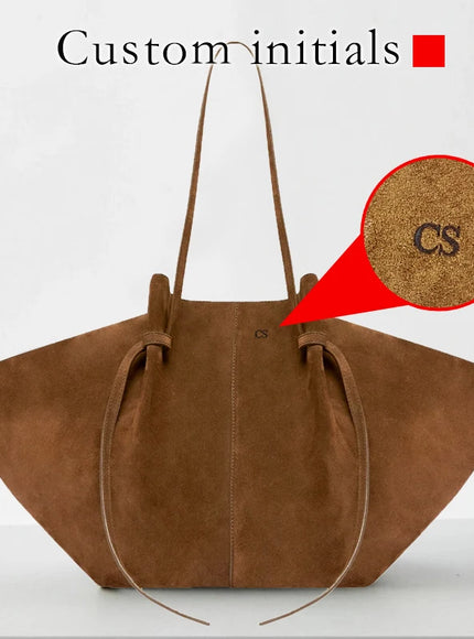 Custom Name Initials Large Capacity Faux Suede Tote Bags For Women Luxury Designer Handbags Purses 2024 New In Underarm Shoulder
