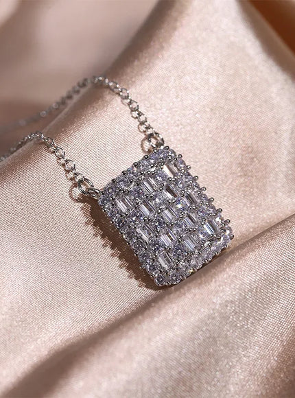 KissIcon Cubic Zirconia Necklace 925 Silver Plated - Gleam