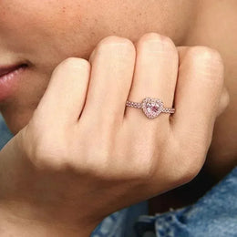 Hot selling 925 silver exquisite luxury sparkling crown heart-shaped women's ring jewelry