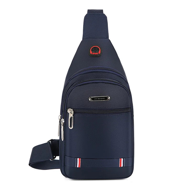 Men's Breast Bag One Shoulder Messenger Bag Casual Oxford Cloth Stylish and Simple Chest Bag Portable Men's Backpack