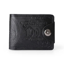 Men's Wallets with 100 US Dollar Pattern Hasp Male Leather Wallet with Zipper Card Holder Coin Pocket Purse Cartera Hombre