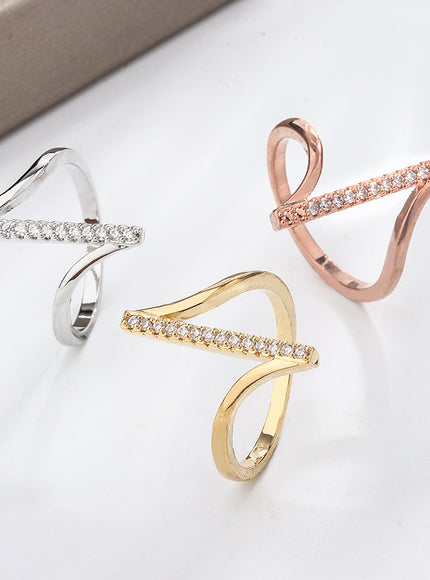 Simple 925 Silver Plated Ring for Women Fashion Geometric Line Jewelry Sterling Silver Jewelry Couple Ring Engagement Jewelry