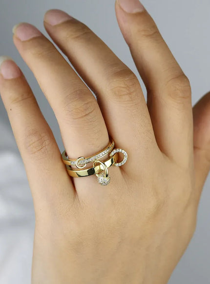 Kissicon Bling CZ Multi Stacking Ring – Hypoallergenic