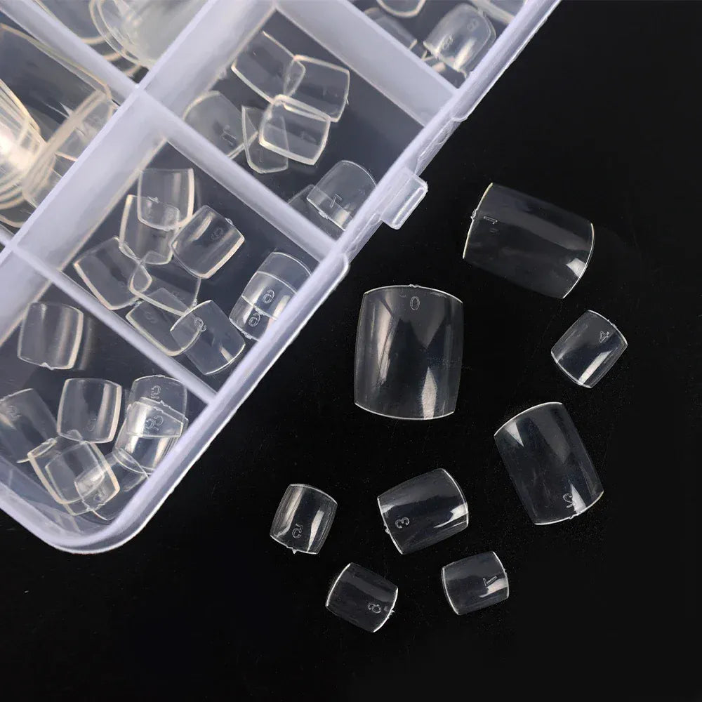 KissICON KissIcon False Toe Nails 100Pcs Natural White Clear