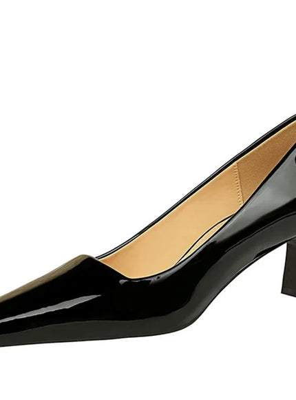 2024 Spring Versatile Fashion Shallow Mouth Patent Leather