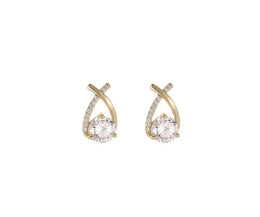 SKEDS Fashion Cross Stud Earrings For Women Korean Style Elegant Crystal Jewelry Ear Rings Fishtail Lady Earrings Gift