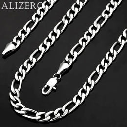 Men's 925 Sterling Silver Necklace 2/4/6/8/10/12MM 40-75cm Figaro Chain Necklace Lobster Clasp Men Women Engagement Jewelry