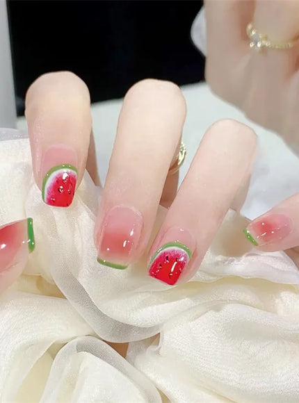 24Pcs Full Cover Wearing Reusable False Nails Glitter