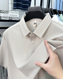 2025 Men's Sporty Polo Waffle Shirt | Moisture-Wicking Golf Tennis Top Sizes S-5XL, Snap Buttons, 7A Antibacterial High Quality