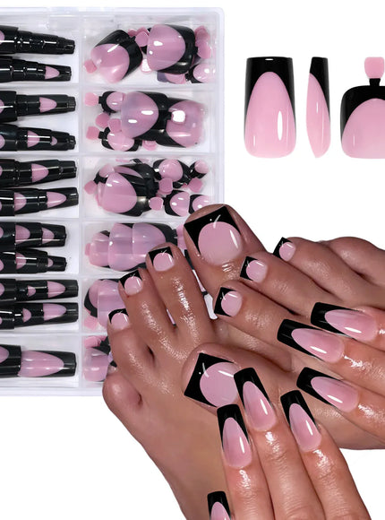 KissIcon Nude Pink Fake Nails Full Cover French