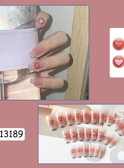 [KissIcon] Pink Press On Nails - Reusable Acrylic