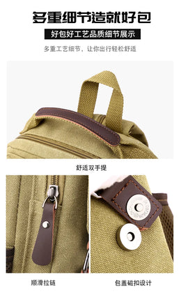 Small Mens Backpack Canvas Casual Backpacks for Men 2025 Mini Male School Bag Rucksack Man Multi-function Crossbody Bag Travel